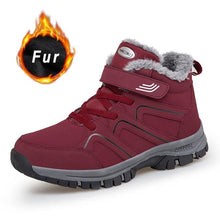 Load image into Gallery viewer, Warm Fur Men's Womens Boots Winter Comfortable Snow Casual Shoes Rubber Ankle Boots Fur Lined Warm Anti-slip Outdoor Work Shoes For Cold Weather Hiking Camping