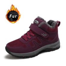 Load image into Gallery viewer, Warm Fur Men's Womens Boots Winter Comfortable Snow Casual Shoes Rubber Ankle Boots Fur Lined Warm Anti-slip Outdoor Work Shoes For Cold Weather Hiking Camping