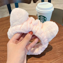 Load image into Gallery viewer, Wash Face Women Girls Hairbands Soft Warm Coral Fleece Bow Animal Ears Headbands Headwear Hair Bands Turban Gorgeous Hair Accessories For Women