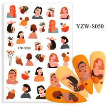 Load image into Gallery viewer, Water Decal Nail Art Decorations Nail Sticker Tattoo Full Cover Beauty Decals Manicure Supplies Accessories Women Kids Girls Manicure Decoration Nail Art Supplies 3D Self-Adhesive Nail Decals Designer Nail Stickers for Acrylic Nails
