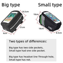 Load image into Gallery viewer, Waterproof Bicycle Bag Nylon Bike Cycling Cell Mobile Phone Bag Case Bicycle Front Tube Bags Accessories Bike Phone Front Frame Bag Bicycle Bag Waterproof Bike Phone Mount Bag Bike Phone Case Holder Accessories Cycling Pouch Compatible With Phone