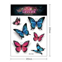 Load image into Gallery viewer, Waterproof Colorful Butterfly Temporary 3D Stickers Body Tattoos Various Styles For Womens