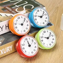 Load image into Gallery viewer, Waterproof Shower Wall Mini Clock Kitchen Bathroom Bath Watch Suction Cup Battery Operated Living Room Bathroom Wall Clock, Waterproof Suction Cup Silent Non Ticking Clocks with Stand for Desk Bedroom Home Office School