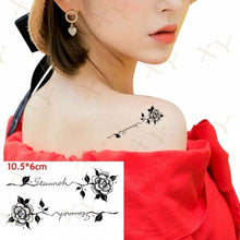Load image into Gallery viewer, Waterproof Temporary Tattoo Lavender Stickers Butterfly Flower Luxury Small Tattoo For Body Arm