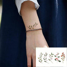 Load image into Gallery viewer, Waterproof Temporary Tattoo Lavender Stickers Butterfly Flower Luxury Small Tattoo For Body Arm
