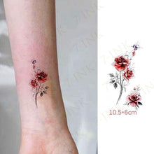 Load image into Gallery viewer, Waterproof Temporary Tattoo Lavender Stickers Butterfly Flower Luxury Small Tattoo For Body Arm