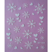 Load image into Gallery viewer, Waterproof Water Transfer Nails Art Sticker Fashion 3D Flower Design Girl And Women Manicure Tools Nail Decoration Decals Decorations Luxurious Nail Art Decoration White Feather Lace Flower Leaf Carving Design Exquisite Pattern Nail Art Supplies