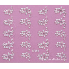 Load image into Gallery viewer, Waterproof Water Transfer Nails Art Sticker Fashion 3D Flower Design Girl And Women Manicure Tools Nail Decoration Decals Decorations Luxurious Nail Art Decoration White Feather Lace Flower Leaf Carving Design Exquisite Pattern Nail Art Supplies