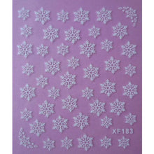Load image into Gallery viewer, Waterproof Water Transfer Nails Art Sticker Fashion 3D Flower Design Girl And Women Manicure Tools Nail Decoration Decals Decorations Luxurious Nail Art Decoration White Feather Lace Flower Leaf Carving Design Exquisite Pattern Nail Art Supplies