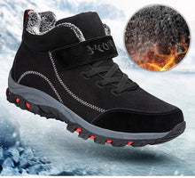 Load image into Gallery viewer, Waterproof Winter Mens Boots With Fur Warm Snow Mens Womens Boots Winter Work Casual Shoes High Top Winter Snow Boots Warm Fur Lined Winter Water-Resistan Ankle Booties