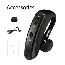 Load image into Gallery viewer, Waterproof Wireless Bluetooth Handsfree Earphone Single Headphone Elegant Black Design Comfortable Long Wireless Range Headset Business Office Earbud With Microphone Waterproof Loud Voice Sport Earphones