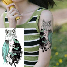 Load image into Gallery viewer, Waterproof Womens Temporary Sticker Tattoo Flower Rose Realistic Sketches For Arm Hand