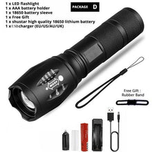 Load image into Gallery viewer, Waterproof Z45 Led Flashlight Ultra Bright Waterproof MINI Torch T6/L2/V6 zoomable 5 Modes 18650 rechargeable Battery for camping tactica Led Mini Water-Resistant Torch Light For Indoor & Outdoor Camping Hiking Accessories Gear