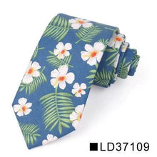 Load image into Gallery viewer, Wedding Men Floral Tie Skinny Cotton Casual Neck Tie Elegant Neckties Flower Print Fashionable Design