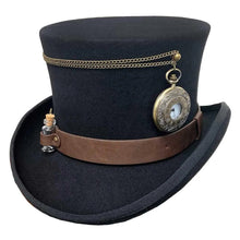 Load image into Gallery viewer, Deadwood Trading Time Traveler - Steampunk Wool Top Hat