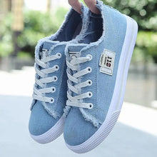 Load image into Gallery viewer, White Canvas Womens Sneakers Casual Fashion Denim Summer Elegant Women Sneakers