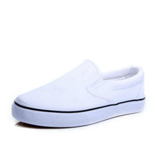 Load image into Gallery viewer, White Couple Canvas Women Espadrilles Shoes Womens Flats Women Running Breathable White Casual Slip On Flats Comfortable Walking Casual Simple Espadrilles