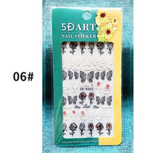 Load image into Gallery viewer, White Embossed Flower Lace 5D Sticker Decal Wedding Nail Art Designs Floral Flower Transfer Decal Geometry 3D Wave Design Decoration for Women Girls Tape Nail Art Stickers Decal Decoration Geometry Transfer Decals Nail Art Decorations Decoration Decal