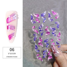 Load image into Gallery viewer, White Embossed Flower Lace 5D Sticker Decal Wedding Nail Art Designs Floral Flower Transfer Decal Geometry 3D Wave Design Decoration for Women Girls Tape Nail Art Stickers Decal Decoration Geometry Transfer Decals Nail Art Decorations Decoration Decal
