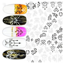 Load image into Gallery viewer, White Embossed Flower Lace 5D Sticker Decal Wedding Nail Art Designs Floral Flower Transfer Decal Geometry 3D Wave Design Decoration for Women Girls Tape Nail Art Stickers Decal Decoration Geometry Transfer Decals Nail Art Decorations Decoration Decal