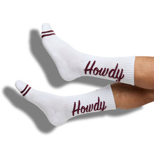 Load image into Gallery viewer, White Howdy Casual Crew Socks
