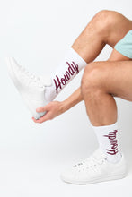 Load image into Gallery viewer, White Howdy Casual Crew Socks