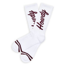 Load image into Gallery viewer, White Howdy Casual Crew Socks