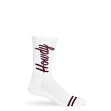 Load image into Gallery viewer, White Howdy Casual Crew Socks
