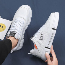 Load image into Gallery viewer, White Leather Sneakers For Men Breathable Casual Walking Sports Running Shoes Outdoor Travel Fitness Sneakers Comfortable Casual Shoes Outdoor Men Sneakers