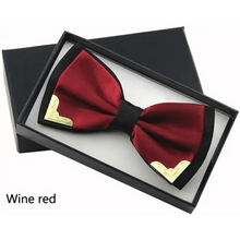 Load image into Gallery viewer, White Men Elegant Polyester Butterfly Bowtie Metal Corners Wedding Bowtie Party Bow Ties