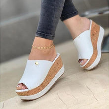 Load image into Gallery viewer, White Modern Women Shoes Summer Peep Toe Sandals Fashion Platform Slippers Outdoor Casual Flip Flops Women Shoes Summer Open Toe Sandals Fashion Platform Slippers Outdoor Casual Sandals