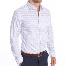Load image into Gallery viewer, goTIELESS Ultimate Dress Shirt (White/Navy Windowpane)