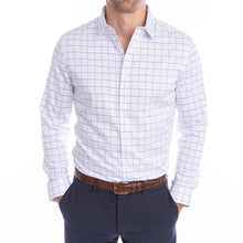 Load image into Gallery viewer, goTIELESS Ultimate Dress Shirt (White/Navy Windowpane)