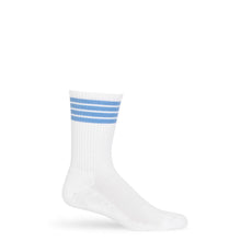 Load image into Gallery viewer, White/Powder 4 Stripe Casual Socks