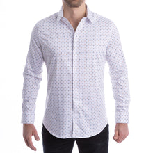 Load image into Gallery viewer, goTIELESS Ultimate Dress Shirt (White/Royal Palm)