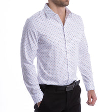 Load image into Gallery viewer, goTIELESS Ultimate Dress Shirt (White/Royal Palm)