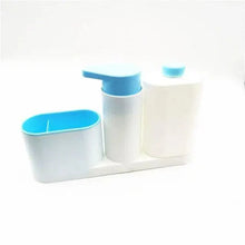 Load image into Gallery viewer, White Smart Kitchen Soap Dispenser Bathroom Accessories Liquid Soap Dispenser Simple Storage Box With Tank 3 IN 1 Cleaning Sponge Brush Holder Soap Pump Kitchen Gadgets