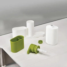 Load image into Gallery viewer, White Smart Kitchen Soap Dispenser Bathroom Accessories Liquid Soap Dispenser Simple Storage Box With Tank 3 IN 1 Cleaning Sponge Brush Holder Soap Pump Kitchen Gadgets