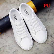 Load image into Gallery viewer, White Summer Womens Sneakers Trainers White Leather Canvas Shoes Tenis Classic Casual Cotton Slip On Canvas Comfortable Walking Flats Sneakers