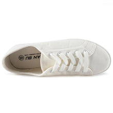 Load image into Gallery viewer, White Summer Womens Sneakers Trainers White Leather Canvas Shoes Tenis Classic Casual Cotton Slip On Canvas Comfortable Walking Flats Sneakers