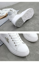 Load image into Gallery viewer, White Women Sneakers Platform Fashion Rhinestone Sneakers Lace Up Casual Shoes Breathable Comfortable Women's Casual Flats Elegant High Quality Sport Women Sneakers