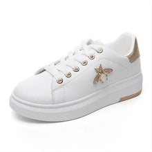 Load image into Gallery viewer, White Women Sneakers Platform Fashion Rhinestone Sneakers Lace Up Casual Shoes Breathable Comfortable Women's Casual Flats Elegant High Quality Sport Women Sneakers