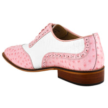 Load image into Gallery viewer, William Genuine Leather Two Tonned Lizard/Ostrich Print Oxford Shoes