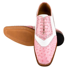 Load image into Gallery viewer, William Genuine Leather Two Tonned Lizard/Ostrich Print Oxford Shoes