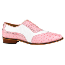 Load image into Gallery viewer, William Genuine Leather Two Tonned Lizard/Ostrich Print Oxford Shoes