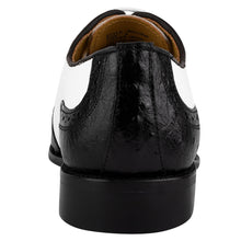 Load image into Gallery viewer, William Genuine Leather Two Tonned Lizard/Ostrich Print Oxford Shoes