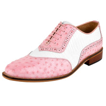 Load image into Gallery viewer, William Genuine Leather Two Tonned Lizard/Ostrich Print Oxford Shoes