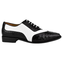 Load image into Gallery viewer, William Genuine Leather Two Tonned Lizard/Ostrich Print Oxford Shoes