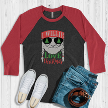 Load image into Gallery viewer, Willie Love Christmas Raglan Tee