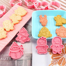 Load image into Gallery viewer, Winter Cartoon Biscuit Mould Christmas Cookie Cutters Christmas Molds ABS Plastic Baking Mould Cookie Tools Cake Decorating Tools Cartoon Cookie Christmas Tree Shaped Biscuit Molds